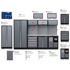 Zestaw mebli warsztatowych KING TONY 87D11X03A-KB