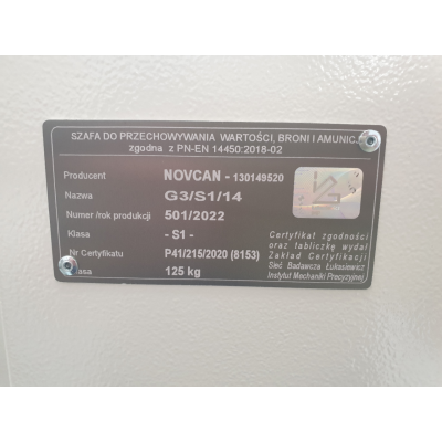 Novcan Szafa na broń długą G3/S1/14