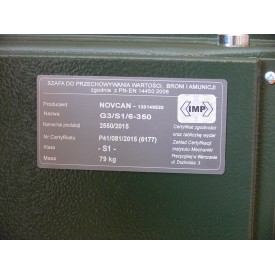 Novcan Szafa na broń długą G3/S1/6-350